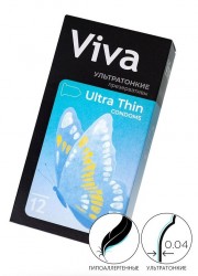 Ультратонкие презервативы Viva Ultra Thin - 12 шт.