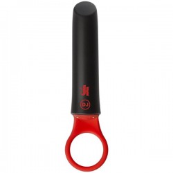 Черно-красный мини-вибратор Power Play with Silicone Grip Ring - 13,3 см.