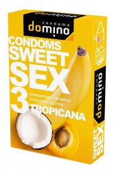 Презервативы для орального секса Domino Sweet Sex с ароматом тропических фруктов - 3 шт.