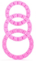Набор из 3 розовых эрекционных колец Silicone Love Wheel 3 sizes