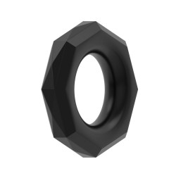 Черное эрекционное кольцо с гранями Power Plus Cockring