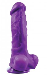 Фиолетовый фаллоимитатор Pleasures Thick 5 Dildo - 18,3 см.