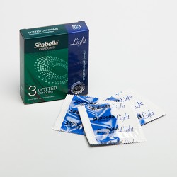 Презервативы Sitabella Light с продлевающим эффектом и точками - 3 шт.