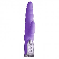 Фиолетовый ротатор с клиторальной стимуляцией Vibe Therapy Regal - 26,5 см.