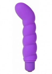 Фиолетовый вибратор со стимуляцией точки G - 18 см.