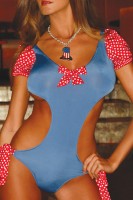 Красно-голубой купальник с открытой спиной Candy Dream Hustler Lingerie Красно-голубой купальник с открытой спиной Candy Dream Hustler Lingerie