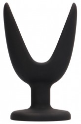 Черная анальная пробка-эспандер Split 2 - 12,7 см.