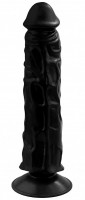 Черный гелевый фаллоимитатор на присоске №9 - 19,5 см. Черный гелевый фаллоимитатор на присоске №9 - 19,5 см.