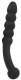 Черный изогнутый анальный стимулятор-елочка - 22,5 см.