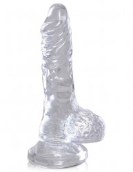 Прозрачный фаллоимитатор King Cock Clear 4 Cock with Balls - 12,7 см.