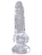 Прозрачный фаллоимитатор King Cock Clear 4 Cock with Balls - 12,7 см.