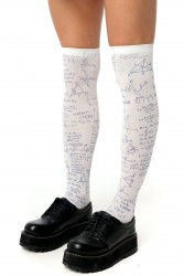 Белые гольфы с принтом в виде формул, вычислений и схем STOP Your Style