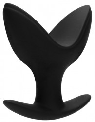 Черная анальная пробка-эспандер Split №3 - 7,5 см.