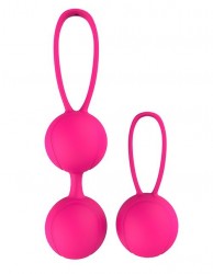 Набор розовых вагинальных шариков Pleasure Balls  Eggs Duo Ball Set