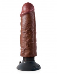 Коричневый вибратор 6 Vibrating Cock - 17,8 см.