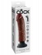 Коричневый вибратор со съемной присоской 8 Vibrating Cock - 20,3 см.