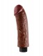 Коричневый вибратор со съемной присоской 8 Vibrating Cock - 20,3 см.