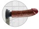 Коричневый вибратор со съемной присоской 8 Vibrating Cock - 20,3 см.