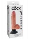 Телесный вибратор с мошонкой и съемной присоской 7 Vibrating Cock with Balls - 18,4 см.