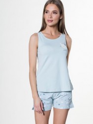 Летняя хлопковая пижама с принтованными шортиками Vienetta