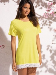 Коротенькая женская сорочка с коротким рукавчиком Sielei Коротенькая женская сорочка с коротким рукавчиком Sielei