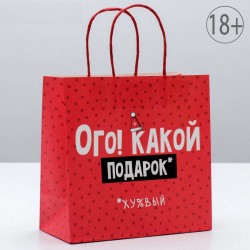 Подарочный пакет Ого! Какой подарок - 22 х 22 см.