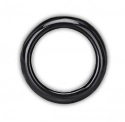 Черное стеклянное кольцо ручной работы - 4 см.