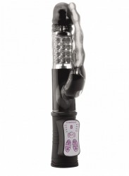 Чёрный анально-вагинальный вибратор Vibro Bead - 22,6 см.