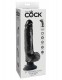 Чёрный виброфаллос со съемной присоской 9 Vibrating Cock with Balls - 24,8 см.