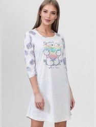 Меланжевая туника с принтом на груди и рукавах Vienetta