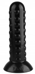 Черная анальная втулка с шипиками - 19,5 см.