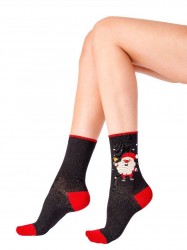 Новогодние хлопковые носки с веселым Сантой Christmas Socks Pretty Polly