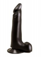 Чёрный фаллоимитатор с вытянутой головкой - 17,8 см.