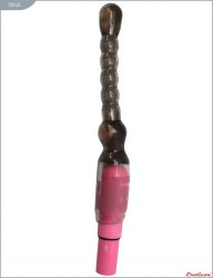 Чёрный анальный вибратор - 24 см.