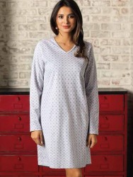 Короткое прямое домашнее платье с длинным рукавом Sielei