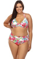 Купальник plus size с ярким цветочным принтом Lorin Купальник plus size с ярким цветочным принтом Lorin