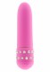 Розовый вибратор Diamond Pink Petit с кристаллами - 11 см.