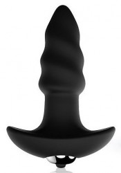 Черная спиралевидная вибропробка с широким основанием Черная спиралевидная вибропробка с широким основанием