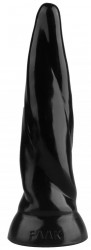 Черная коническая винтовая анальная втулка - 22,5 см.