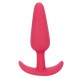 Розовая анальная пробка из силикона Smiling Butt Plug - 8,9 см.