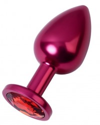 Красный анальный плаг с кристаллом красного цвета - 8,2 см. Красный анальный плаг с кристаллом красного цвета - 8,2 см.