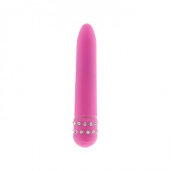 Розовый мультискоростной вибратор Diamond Pink Superbe Vibe - 15 см.