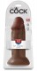 Коричневый фаллоимитатор King Cock 10 Chubby - 25 см.