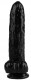 Черный фаллоимитатор-огурец на присоске - 25 см.
