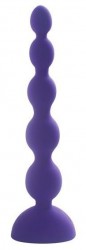 Фиолетовый анальный вибростимулятор Anal Beads L - 21,5 см.