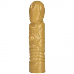 Фаллоимитатор золотистого цвета из серии Супер герои - Железный человек Super Hung Heroes Rock Hard Man