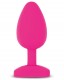 Ярко-розовая анальная пробка Gplug Bioskin - 10,5 см.