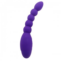 Фиолетовый анальный вибростимулятор-елочка Lovers Beads - 19 см.