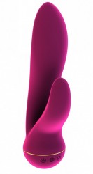 Розовый вибратор Nim с клиторальным отростком - 18,8 см.