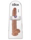 Кофейный фаллоимитатор-гигант 14 Cock with Balls - 37,5 см.